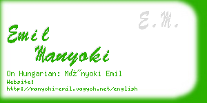 emil manyoki business card